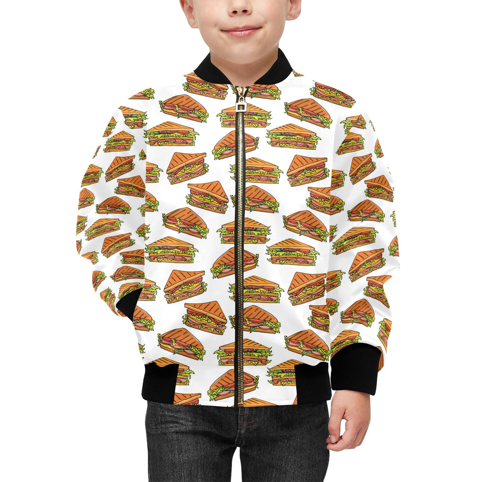 Sandwich Pattern Print Design 02 Kids' Boys' Girls' Bomber Jacket