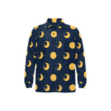 Moon star pattern Men's Long Sleeve Polo Shirt