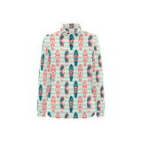 Surfboard Pattern Print Design 02 Women's Long Sleeve Polo Shirt