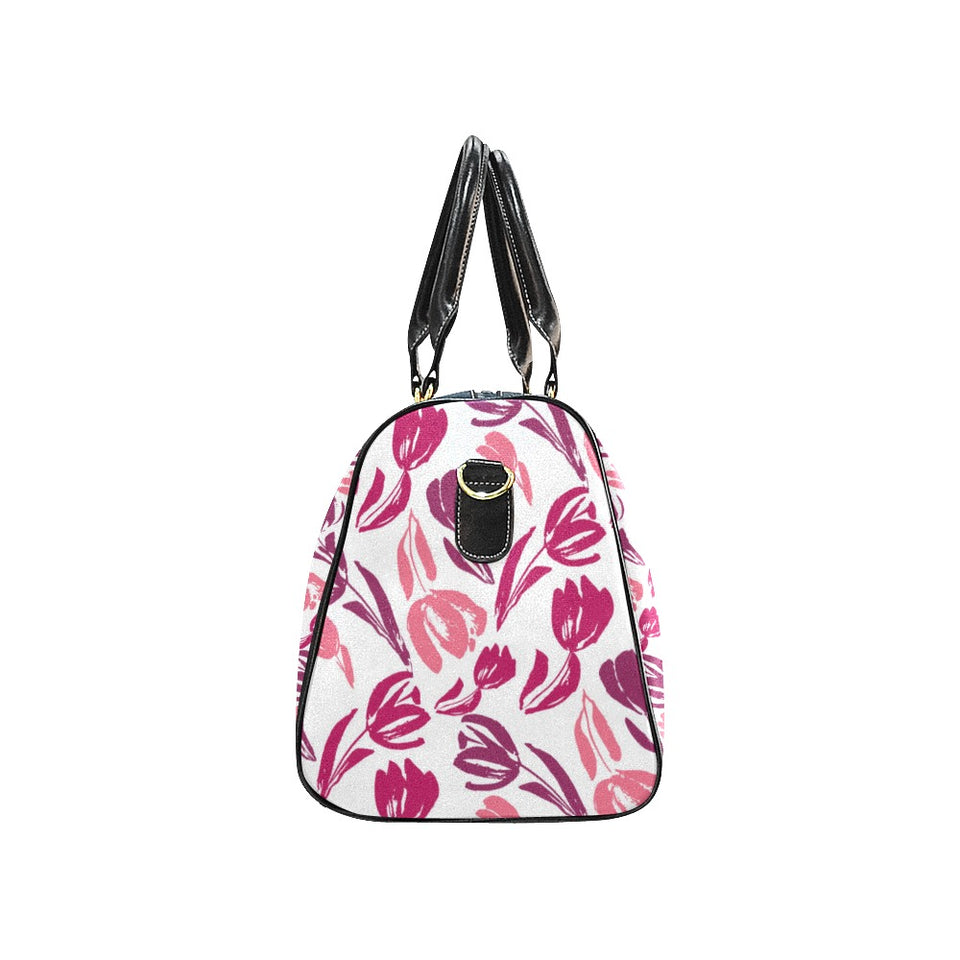 pink sketch tulip pattern Travel Bag