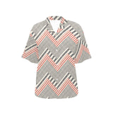 zigzag chevron striped pattern Women's All Over Print Hawaiian Shirt