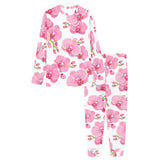 pink purple orchid pattern background Women's All Over Print Pajama Set