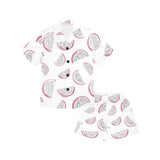 dragon fruit pattern Kids' Boys' Girls' V-Neck Short Pajama Set