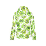 Watercolor kiwi pattern Women's Padded Hooded Jacket