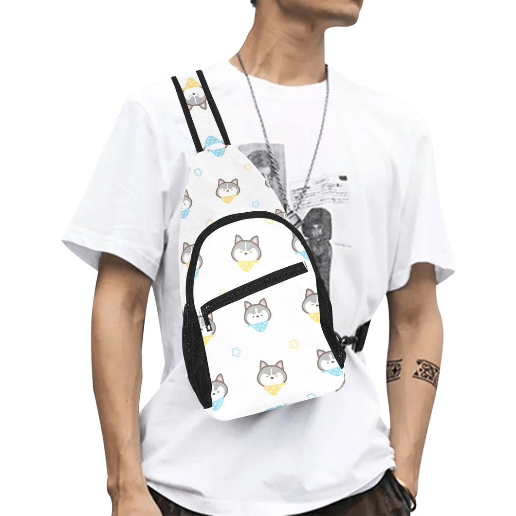 Cute Siberian Husky pattern All Over Print Chest Bag