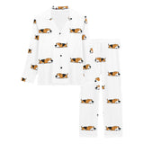 Cute beagle dog sleeping pattern Women's Long Pajama Set
