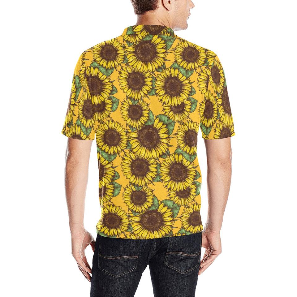 Sunflower pattern Men's All Over Print Polo Shirt