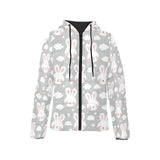 Rabbit cloud Pattern Women's Padded Hooded Jacket