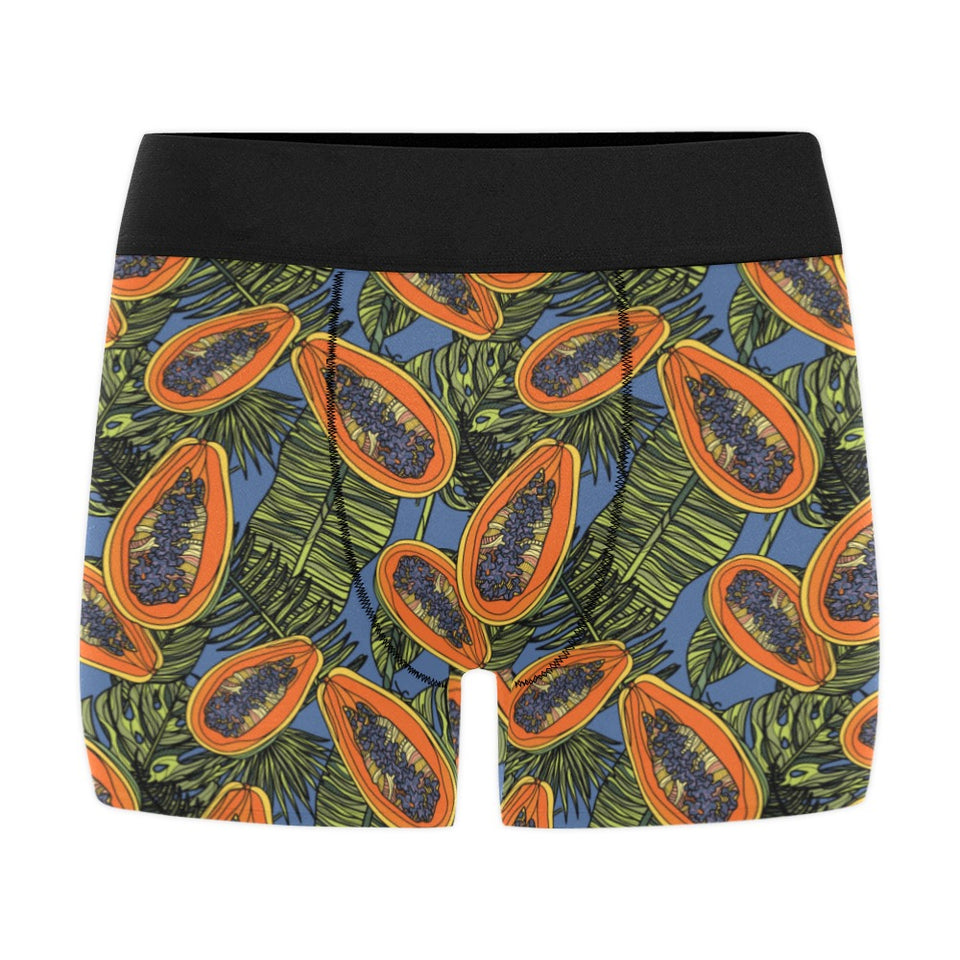 Colorful papaya tropical leaves Men's All Over Print Boxer Briefs Men's Underwear