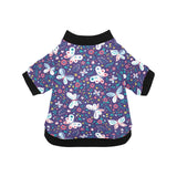 Colorful butterfly flower pattern.eps All Over Print Pet Dog Round Neck Fuzzy Shirt
