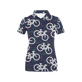Bicycle Pattern Print Design 03 Women's All Over Print Polo Shirt