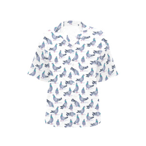 Pigeon Pattern Print Design 03 Women's All Over Print Hawaiian Shirt