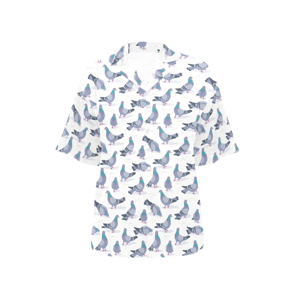 Pigeon Pattern Print Design 03 Women's All Over Print Hawaiian Shirt