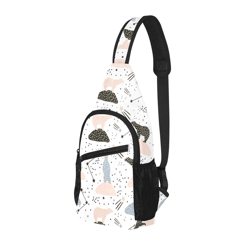 Polar bears star poka dot pattern All Over Print Chest Bag