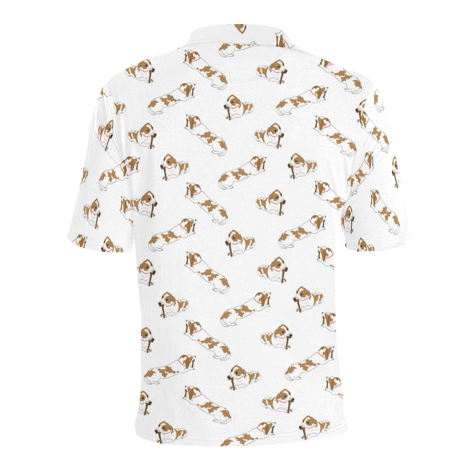 Jack Russel Pattern Print Design 04 Men's All Over Print Polo Shirt