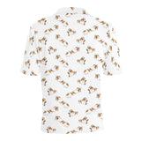 Jack Russel Pattern Print Design 04 Men's All Over Print Polo Shirt