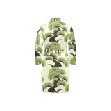 Bonsai pattern Men's Long Sleeve Belted Night Robe