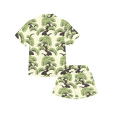 Bonsai pattern Kids' Boys' Girls' V-Neck Short Pajama Set