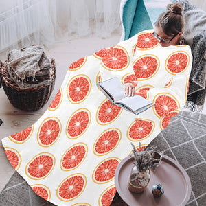 Grapefruit pattern Blanket Robe with Sleeves