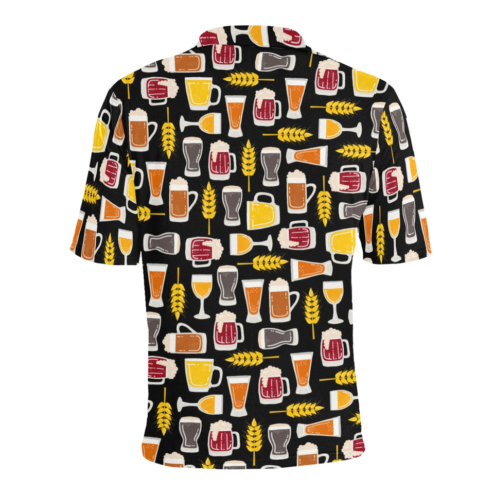 Beer type pattern Men's All Over Print Polo Shirt