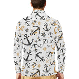 Anchors Rudders pattern Men's Long Sleeve Polo Shirt