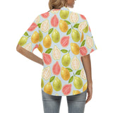 Guava design pattern Women's All Over Print Hawaiian Shirt