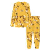 Bee flower pattern Women's All Over Print Pajama Set