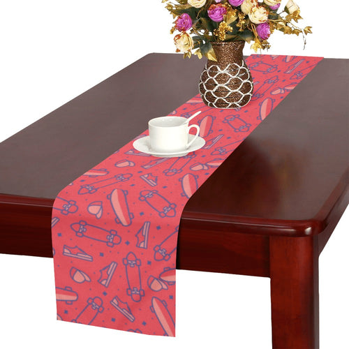 Skate Board Pattern Print Design 01 Table Runner