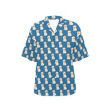 Golden Retriever Pattern Print Design 03 Women's All Over Print Hawaiian Shirt