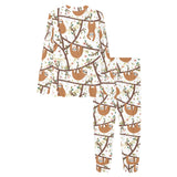 Sloths hanging on the tree pattern Women's All Over Print Pajama Set