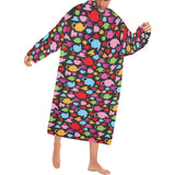 Tea pots Pattern Print Design 01 Blanket Robe with Sleeves