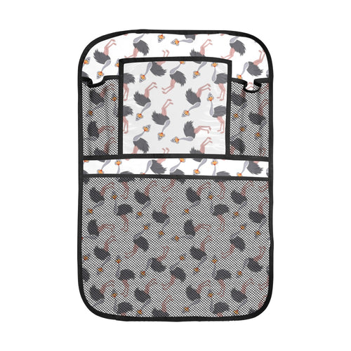 Ostrich Pattern Print Design 02 Car Seat Back Organizer