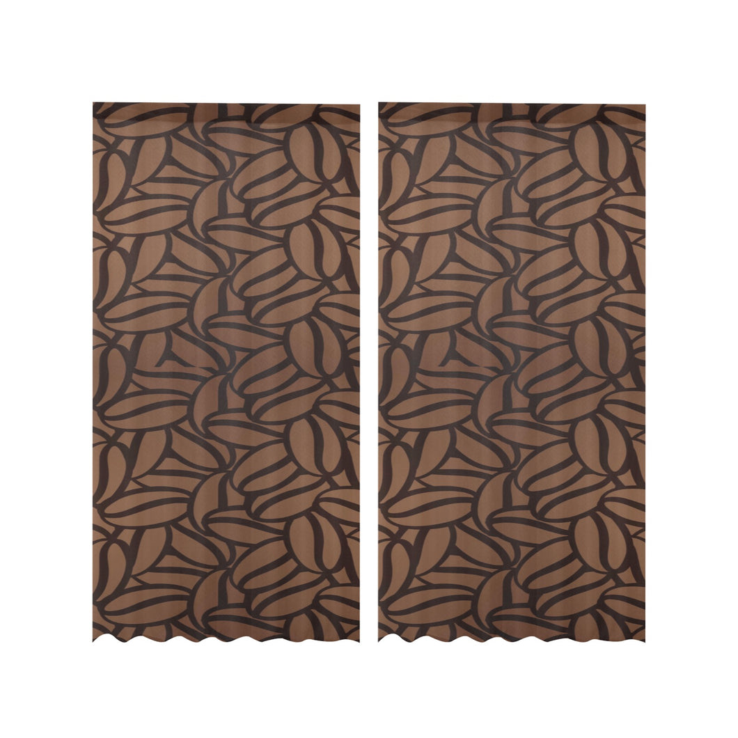 coffee bean pattern Gauze Curtain
