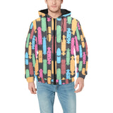 Skate Board Pattern Print Design 02 Men's Padded Hooded Jacket