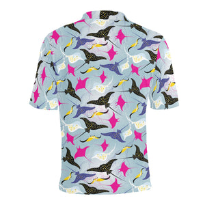 Stingray Pattern Print Design 01 Men's All Over Print Polo Shirt