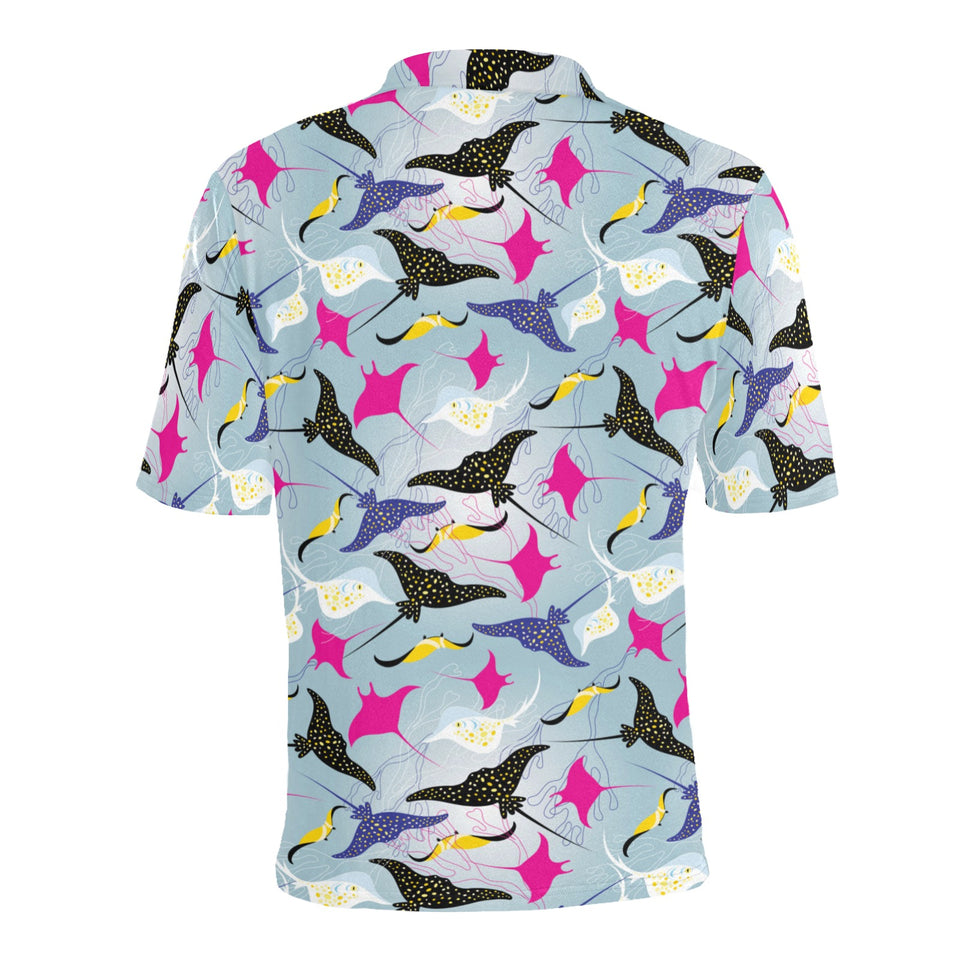 Stingray Pattern Print Design 01 Men's All Over Print Polo Shirt