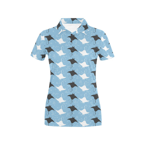 Stingray Pattern Print Design 03 Women's All Over Print Polo Shirt