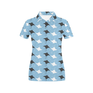 Stingray Pattern Print Design 03 Women's All Over Print Polo Shirt