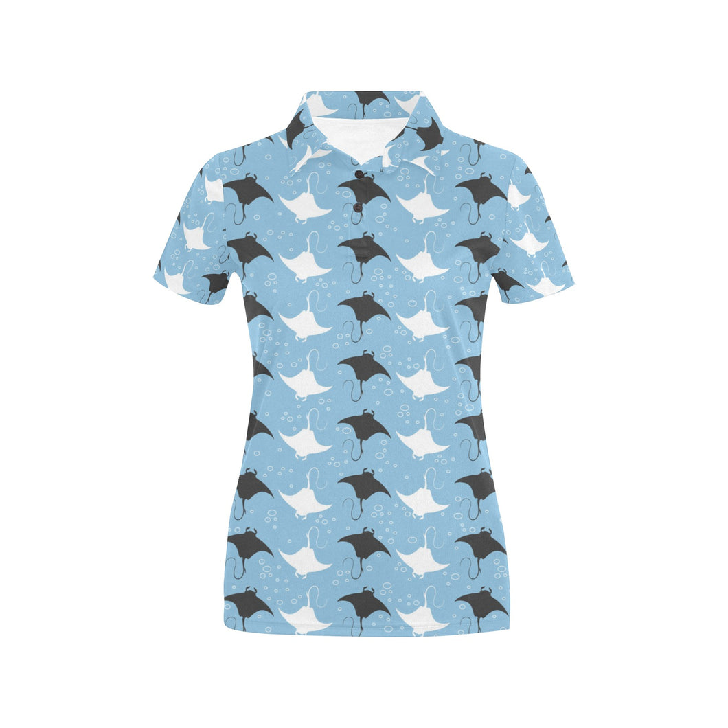 Stingray Pattern Print Design 03 Women's All Over Print Polo Shirt