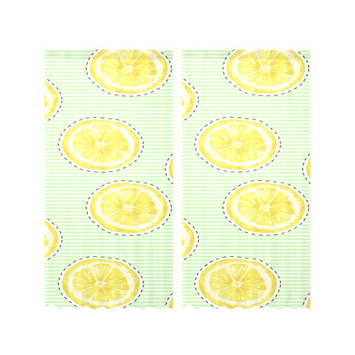 slice of lemon pattern Gauze Curtain