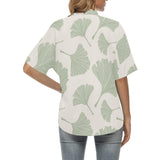 Ginkgo leaves pattern Women's All Over Print Hawaiian Shirt