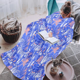 white bengal tigers pattern Blanket Robe with Sleeves