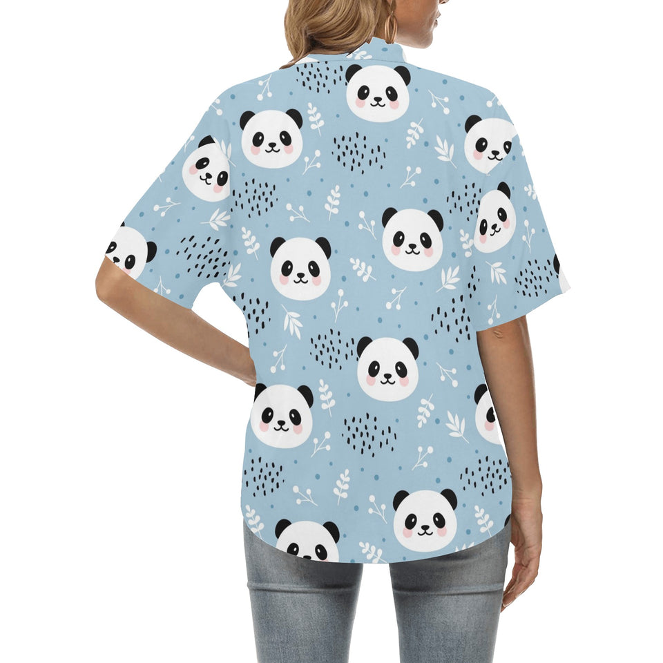 Cute panda pattern Women's All Over Print Hawaiian Shirt