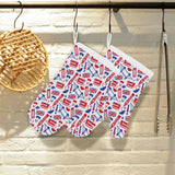 British Pattern Print Design 01 Heat Resistant Oven Mitts
