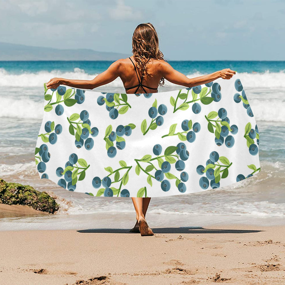 blueberry white background Beach Towel
