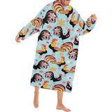 Rooster chicken cock snowfalke Blanket Robe with Sleeves