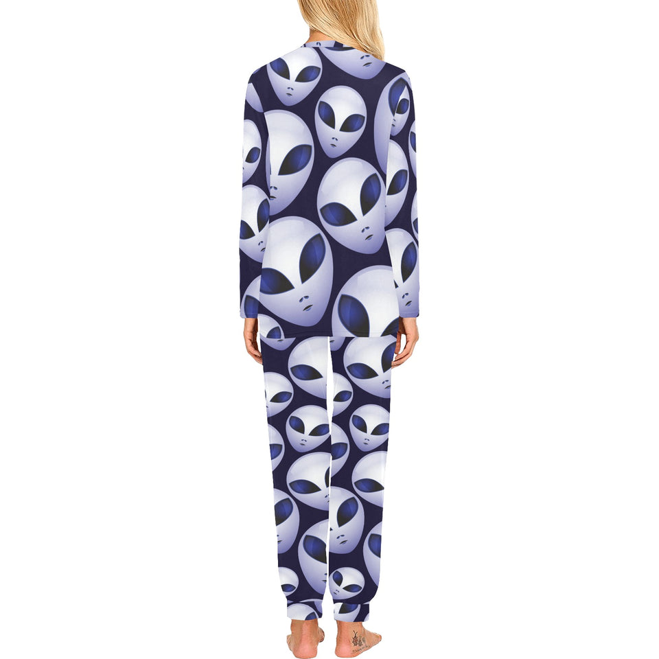 Alien Pattern Print Design 01 Women's All Over Print Pajama Set