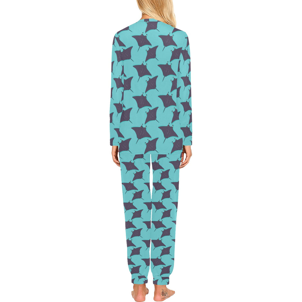 Stingray Pattern Print Design 02 Women's All Over Print Pajama Set