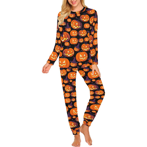 Halloween Pumpkin pattern Women's All Over Print Pajama Set