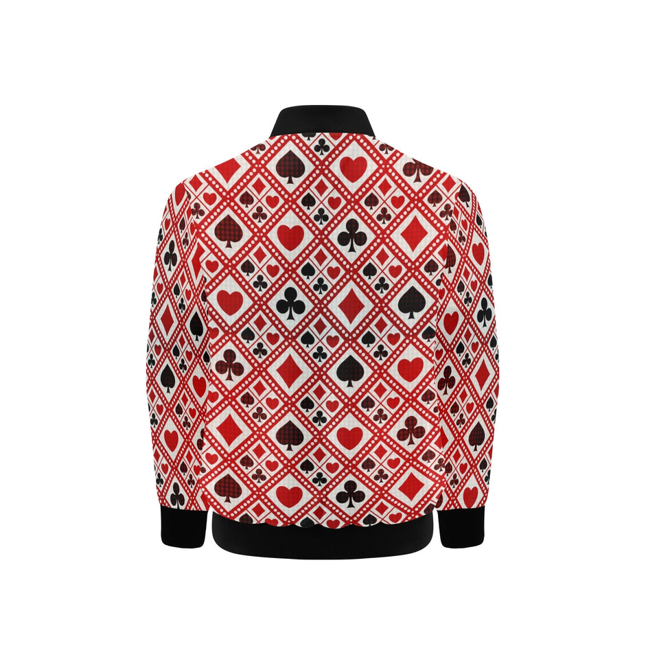 Casino Cards Suits Pattern Print Design 03 Kids' Boys' Girls' Bomber Jacket
